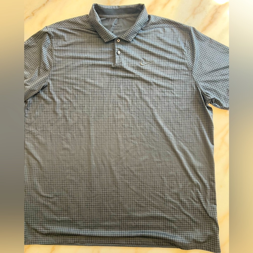 Nike Gray Golf Polo Shirt Classic Nylon